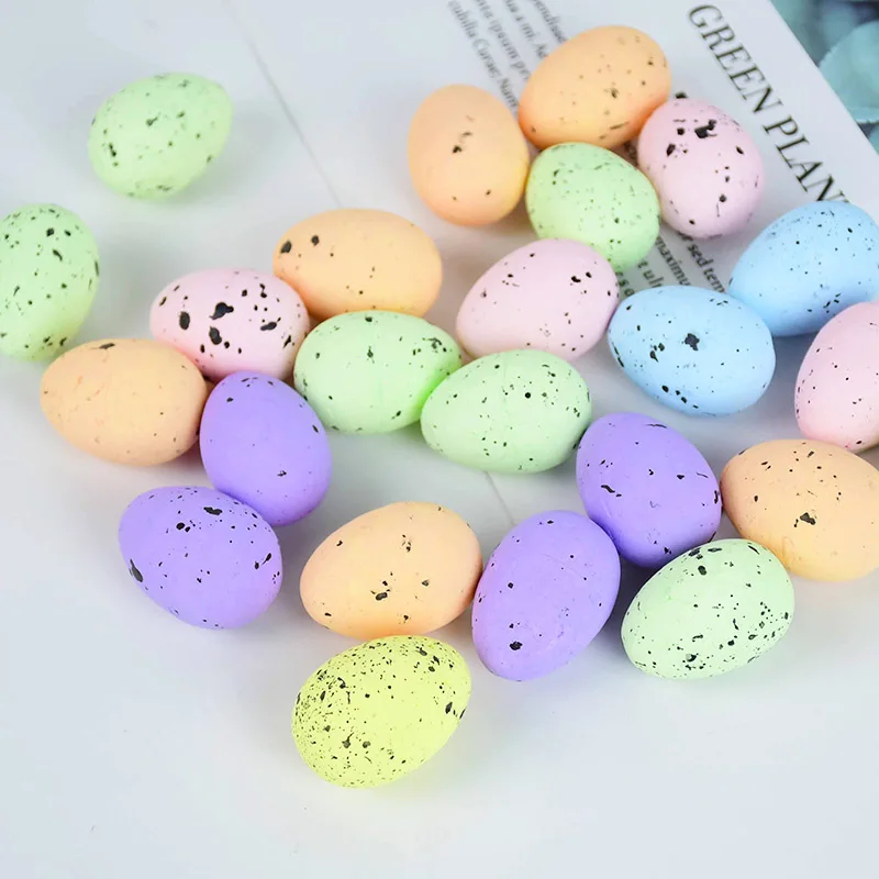 

3*4cm Painted Foam Bird Pigeon Eggs Easter Eggs Happy Easter Party Decoration DIY Crafts Kids Gift Favor Home Easter Ornament
