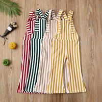 baby rompers toddler kids baby girls striped sleeveless backless rompers bell bottom jumpsuits overalls pants infant outfits