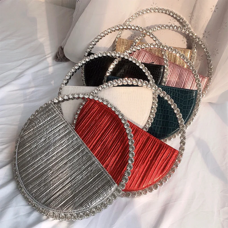 

2021 Summer Party Evening Bag Women New Bag Diamond Round Handbags Personality Fashion Sweet Lady tote Dinner Bags luxury purses