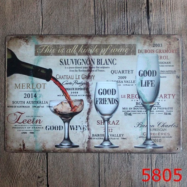 

Metal Tin Sign This Is All Kinds of Wine Bar Pub Vintage Retro Poster Cafe ART