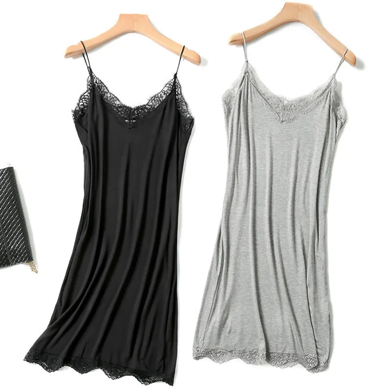 Однотонные женские кружевное платье модал лоскутное тонкий мягкий материал