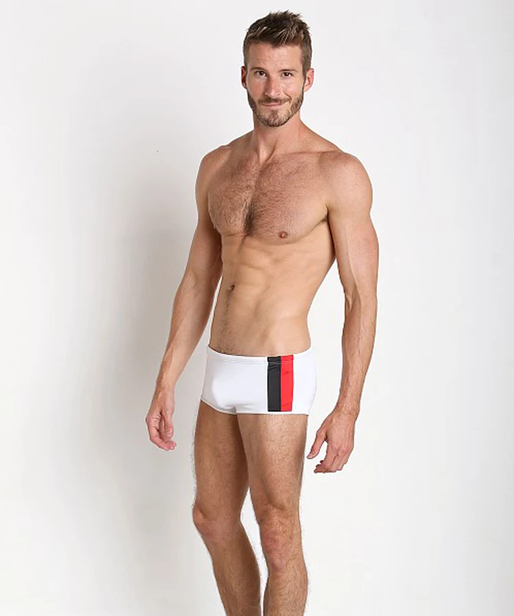 Direct Selling Men's Sexy Low-waisted White Boxers Fitness Fast Dry Hot Spring Winter Swimming
