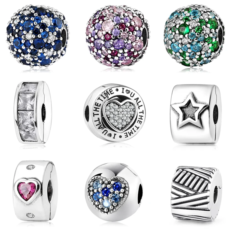 2021 новый 925 кольцо из стерлингового серебра с голубым красочные CZ клип