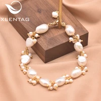 xlenag natural baroque pearl brass 18k gold plated bracelet charm women day party wedding exquisite wedding luxury jewelry gb092