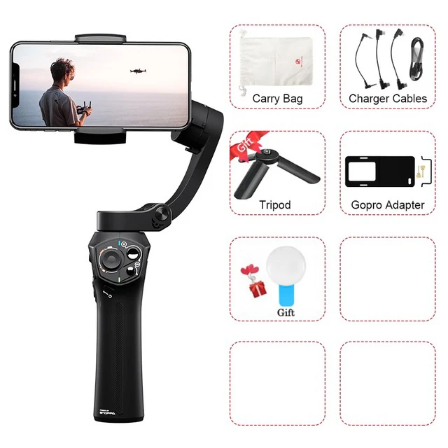 Snoppa Atom 3 оси ручной карданный складной карманный стабилизатор для iPhone X huawei p30 Gopro hero 7 PK Джи Осмо мобильный 2 - Цвет: w adapter tripod
