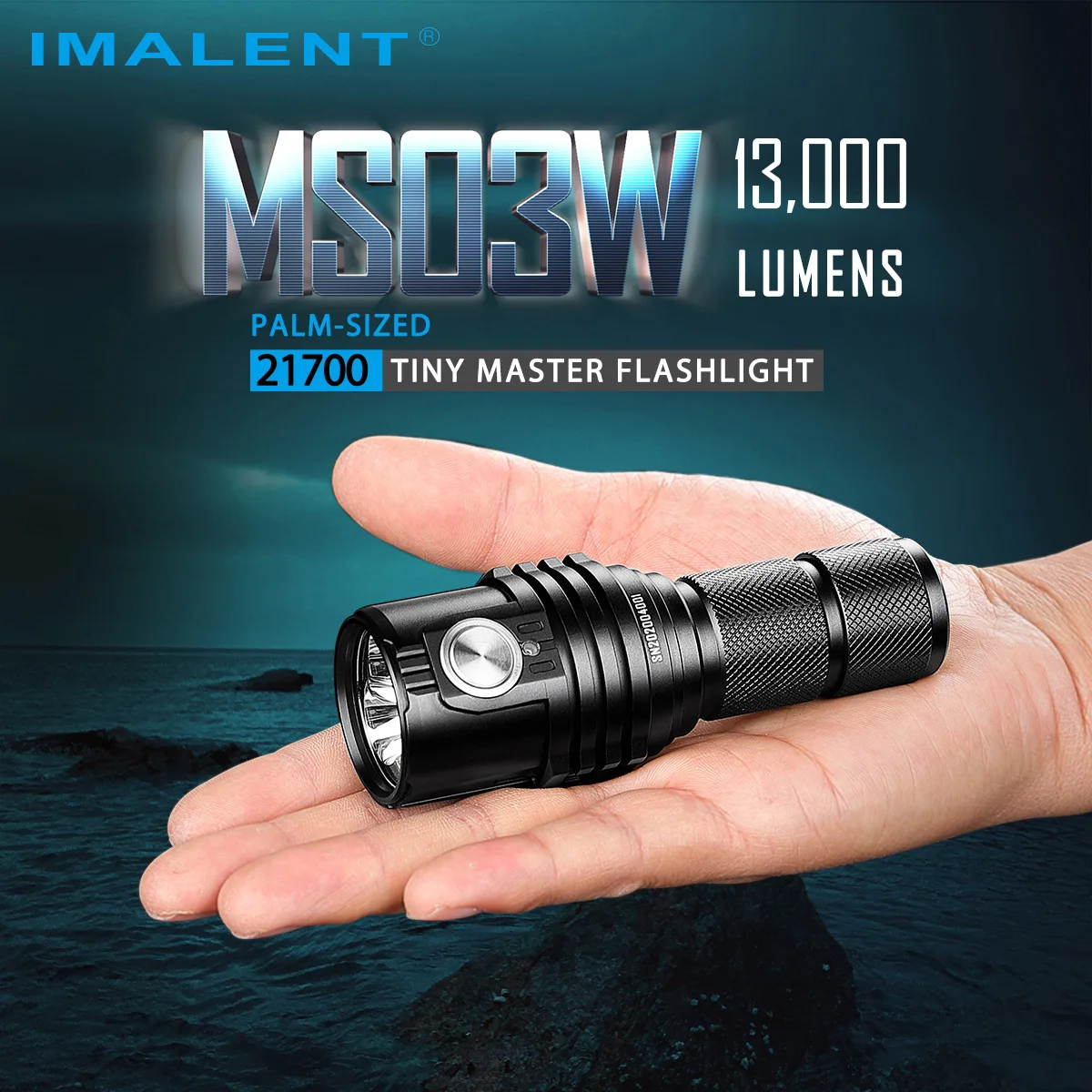 

IMALENT MS03W Rechargeable Powerful Flashlight 13000 Lumens Cree XHP70.2 Led Torch with 21700 Chargeable Battery Waterproof