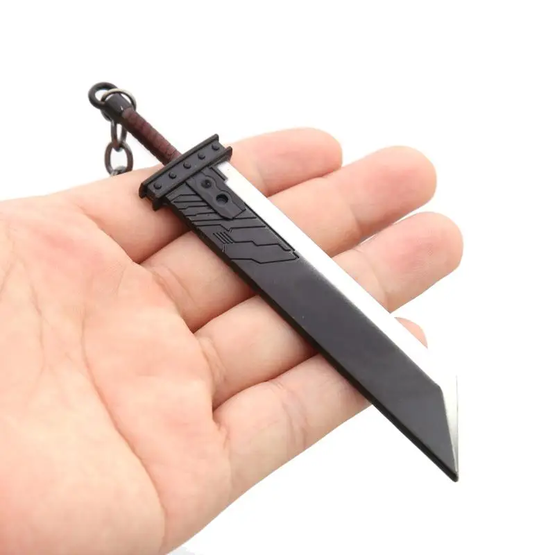 Game Final Fantasy 7 Cloud Strife Weapon Buster Sword Alloy Keychain Keyring Keyfob Key Chain Accessories Gift