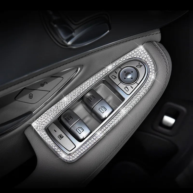 Автомобильные аксессуары интерьер для Mercedes-Benz c-класс C200L GLC260 модификация Кнопка окна лифт и алмазная декоративная рамка
