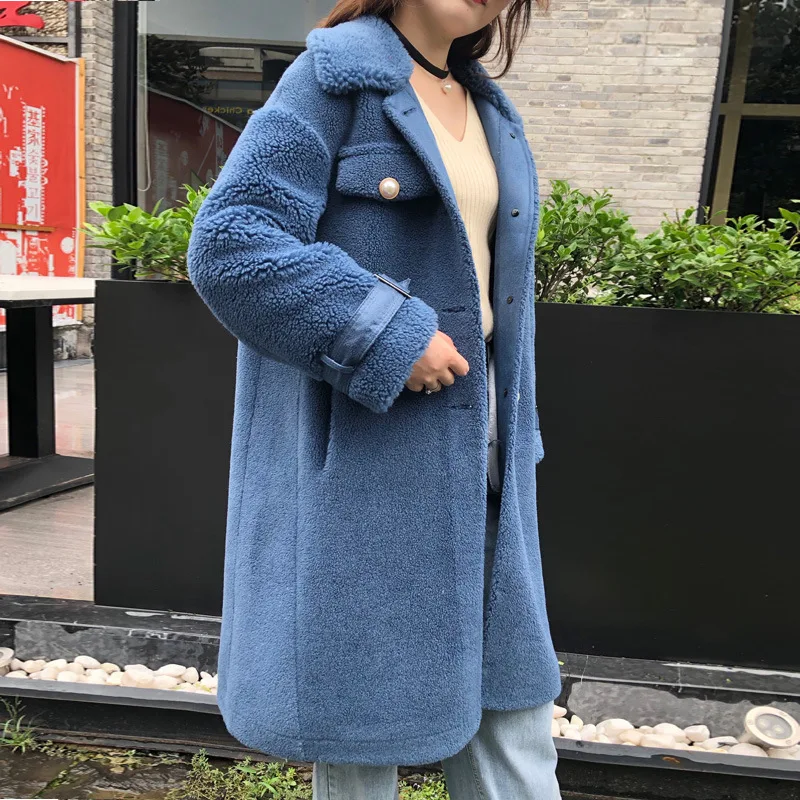 2019 осеннее и зимнее Новое меховое женское бархатное пальто Женское из овечьей