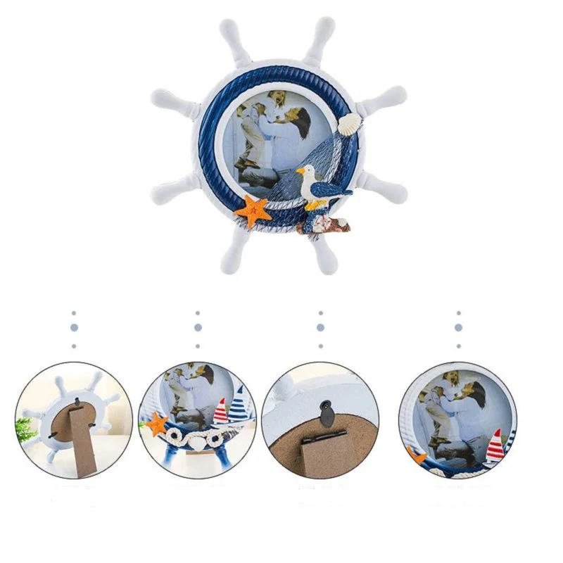 Пляжные фоторамки в средиземноморском стиле деревянная обветшенная фоторамка