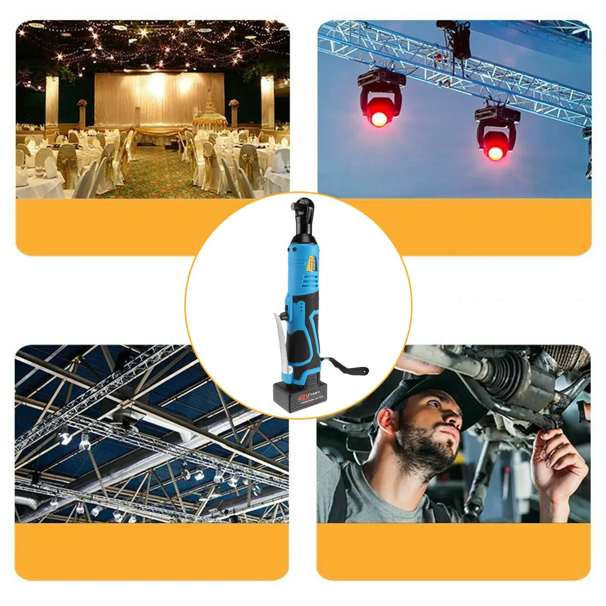 Аккумуляторный Электрический ключ с трещоткой 3/8 дюйма 42 в прямоугольный