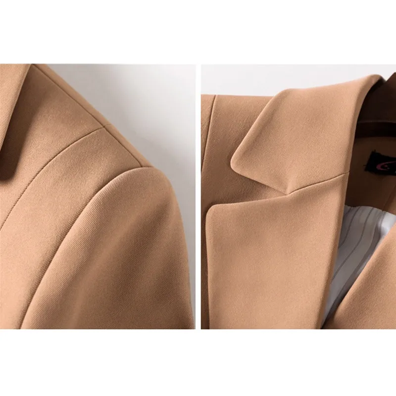 Новый Модный осенне-зимний пиджак женский черный офисный костюм Повседневный