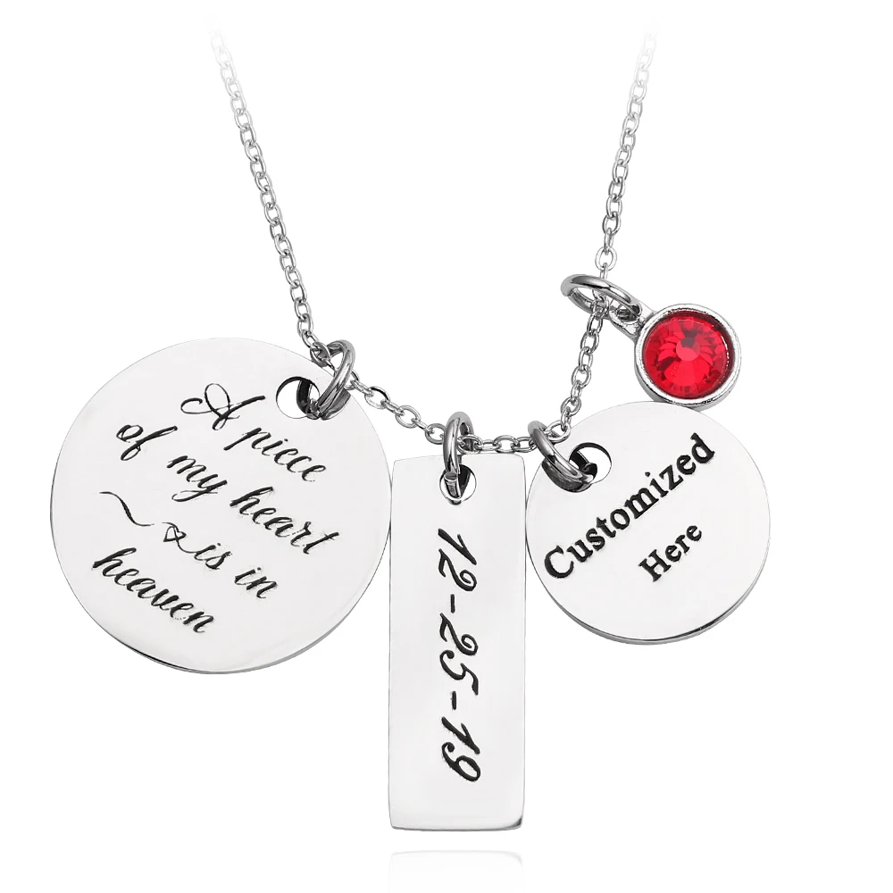 Персонализированное выгравированное название ожерелье на заказ для свидания с