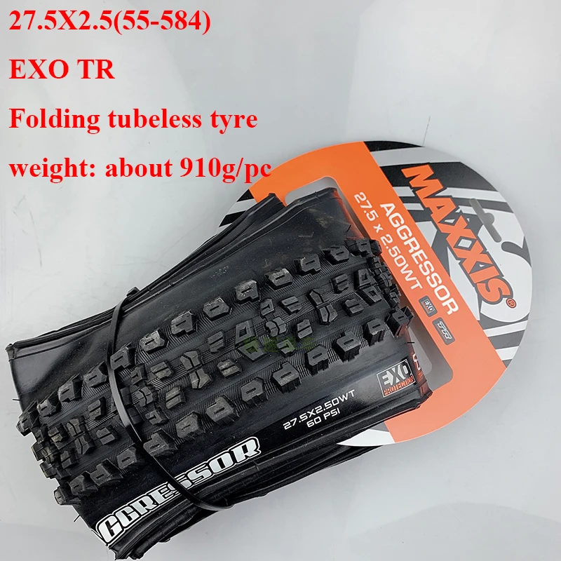 27.5x2.5 MAXXIS AGGRESSOR велосипедные шины 27,5*2,5 29*2,3 29*2,5 EXO TR складные бескамерные анти прокол 27,5 er 29er MTB горный велосипед шины - Цвет: 27.5x2.5