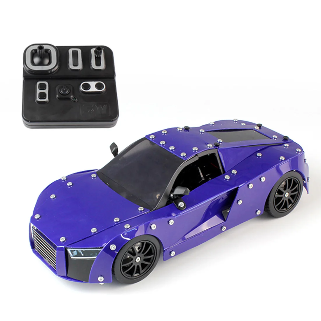 597 шт. 1:16 из нержавеющей стали RC спортивный автомобиль строительный блок DIY Небольшие частицы строительные наборы подарок SW(RC)-003 - Цвет: Фиолетовый