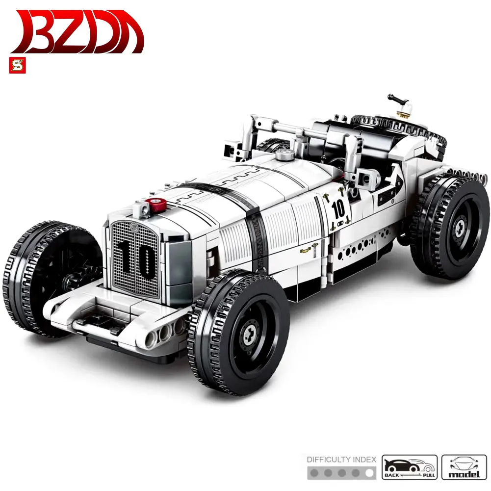 

BZDA Creativity Car Retro SSK Sports Car Speed Cars Building Blocks Moc Car Model Bricks Birthday Gift For Boys Toys gift