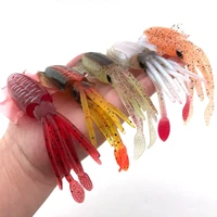 ai shou fishing lure squid octopus lure uv luminous 60g squid jigs with assist hook soft bait sea fishing wobble for bass pike
