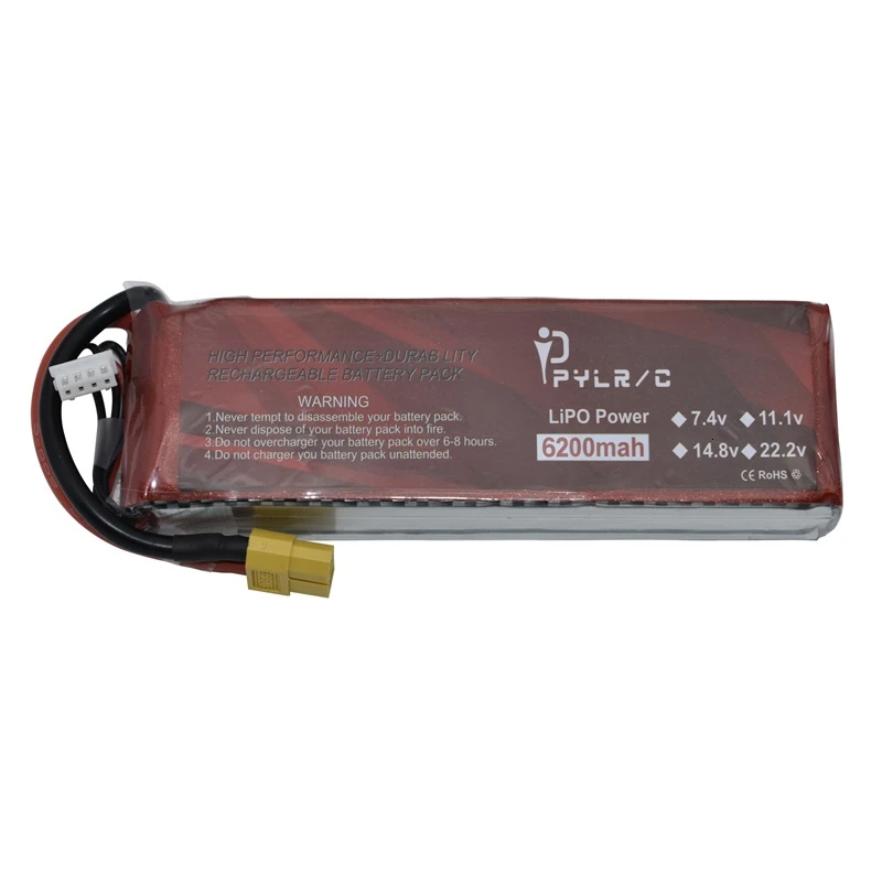 Высокая скорость 22 2 v 6200mAh литий-полимерный Батарея для радиоуправляемого
