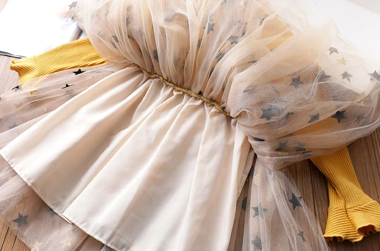 Зимние Детские платья с длинным рукавом для девочек винтажное платье принцессы