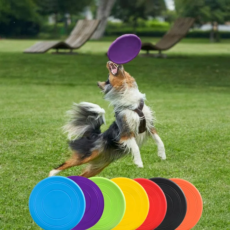 

Funny Silicone Flying Saucer Dog Cat Toys Dogs Game Soft Pet Flying Discs Resistant Chew Puppy Training Interactive Pet Supplies