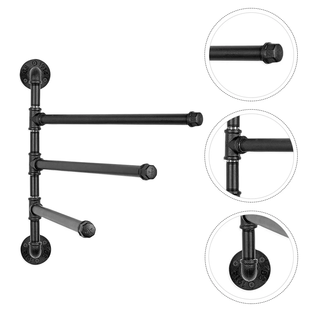 

Heavy Duty Towel Bar Industrial Pipe Swivel Towel Holder 3-Bar Towel Hanger