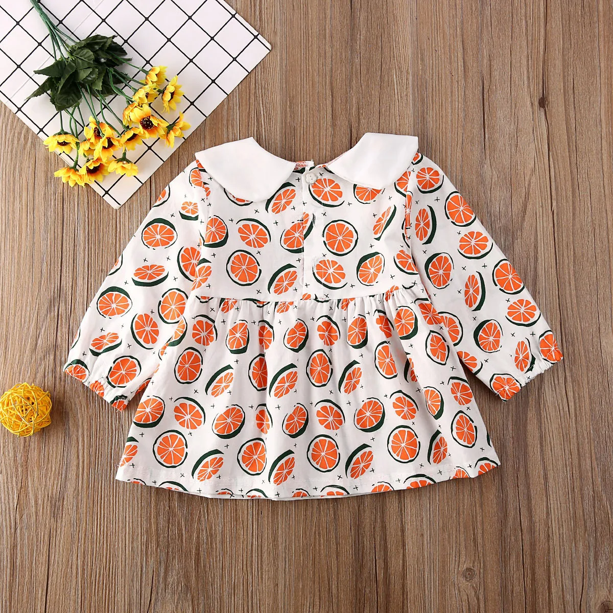 2020 милое платье-пачка с принтом лимона для новорожденных девочек сарафан