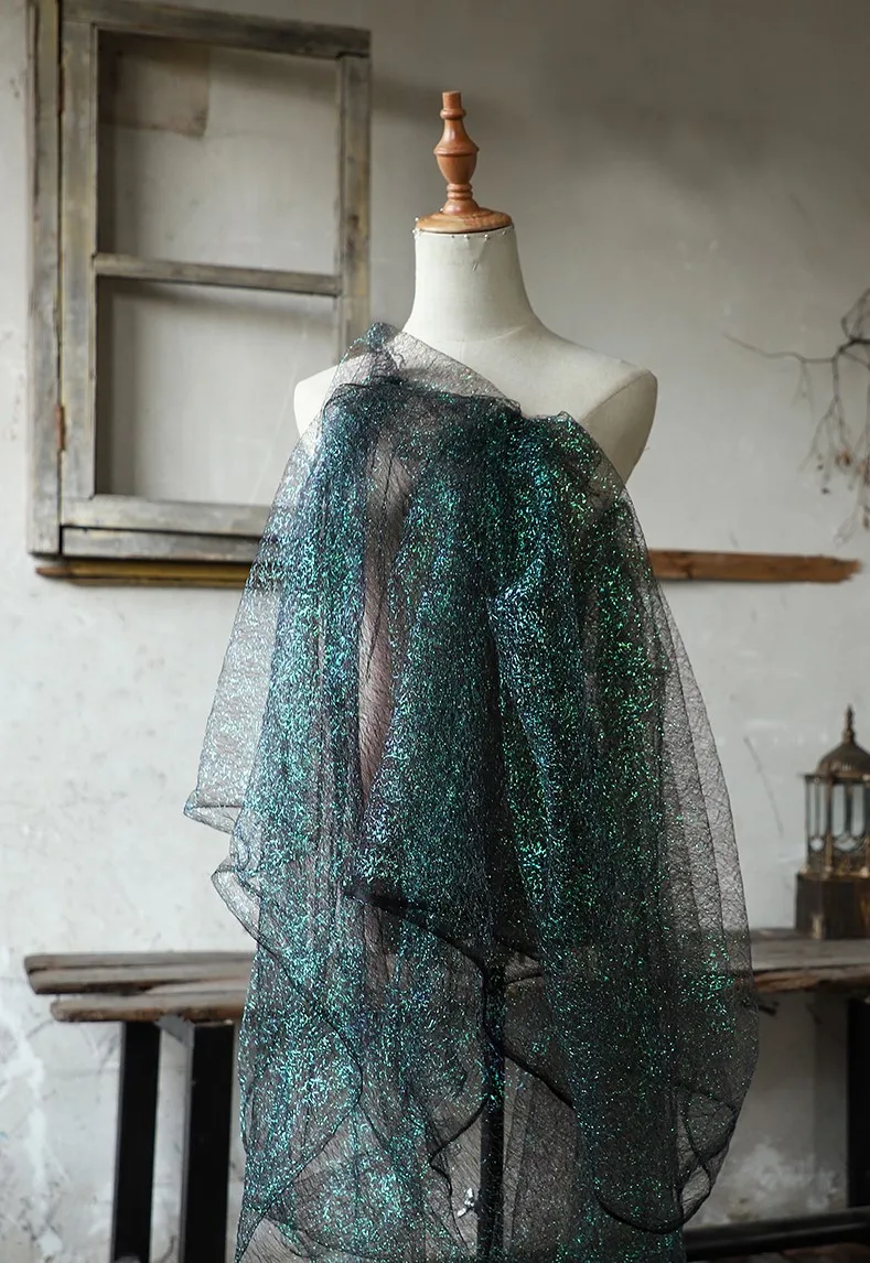 Загадочный Черный полые сетки пряжи текстуры шелка импорт перспектива красочный