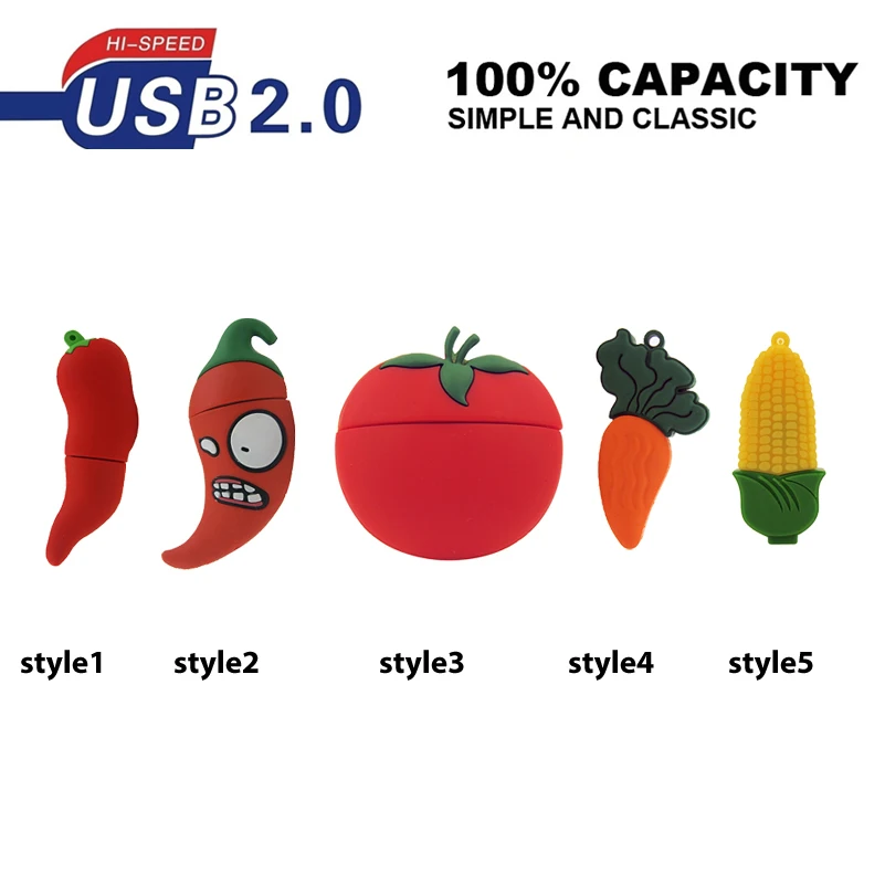 USB-флеш-накопитель с овощным соединением 8 ГБ 4 16 32 64 Usb 2 0 | Компьютеры и офис