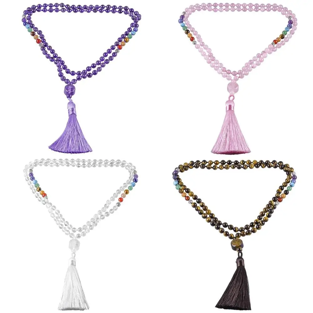 Ожерелье TUMBEELLUWA из тибетского камня с 7 кристаллами чакр украшение Древо жизни