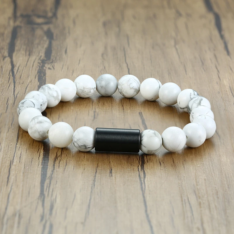 Новинка натуральная бирюза камень женский браслет с бусинами Homme Femme