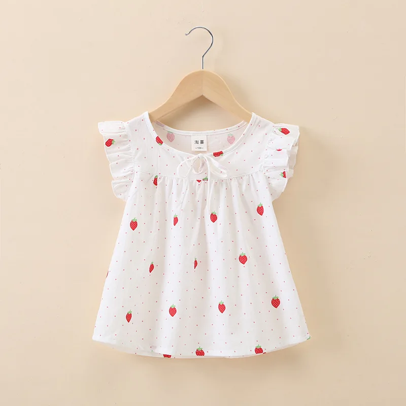 Детская рубашка с клубничной куклой 2018 летнее платье Новая корейская детская