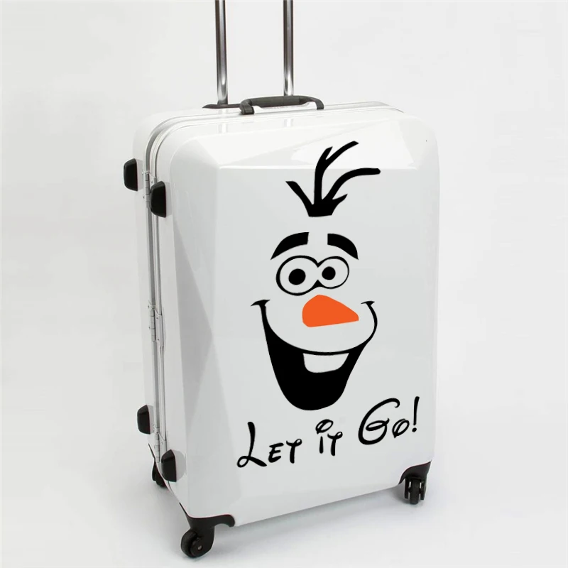 Забавные наклейки на стену с изображением снеговика Олафа «Let It Go», окна спальни, домашний декор, Дисней, Холодное сердце, 2 наклейки на стену, виниловая настенная живопись