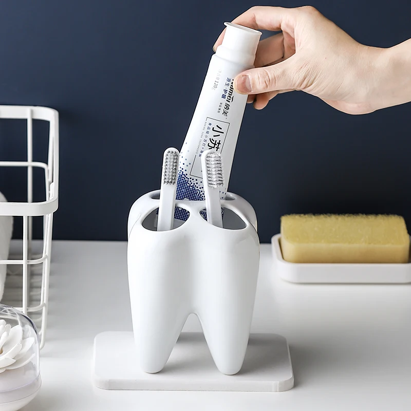 

Ceramic Multi-funct Toothbrush Holder Shaving Makeup Brush Toothbrush Toothpaste Holder Organizer Case Stand Bathroom Accessory