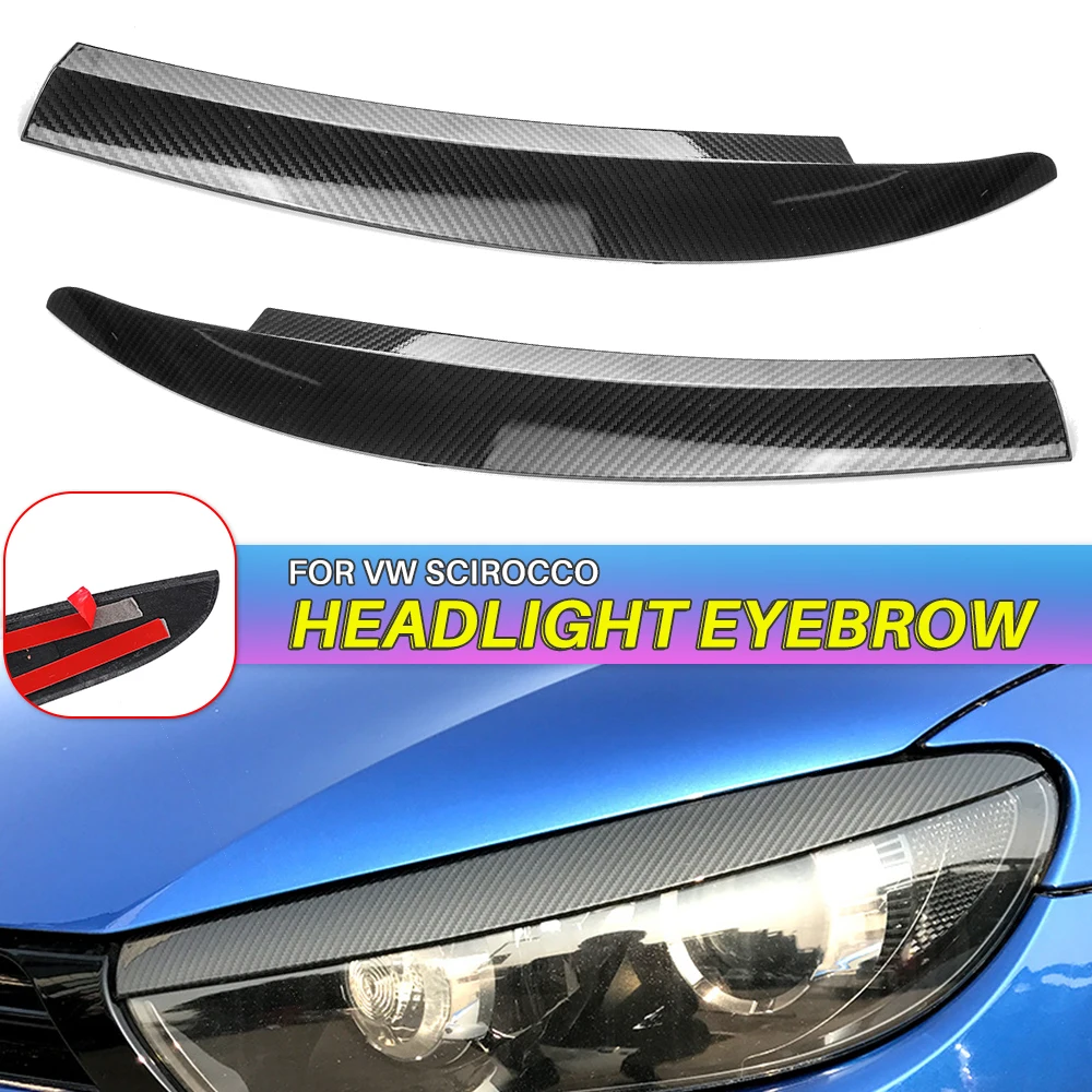 

Передняя фара для vw scirocco, Аксессуары для автомобилей, АБС-пластик, глянцевый черный, углеродное волокно 2008 2009 2010 2011-2012
