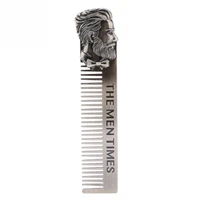 gentleman comb shape stainless steel portable pocket beard shaving comb mustache hair massage beauty care brush