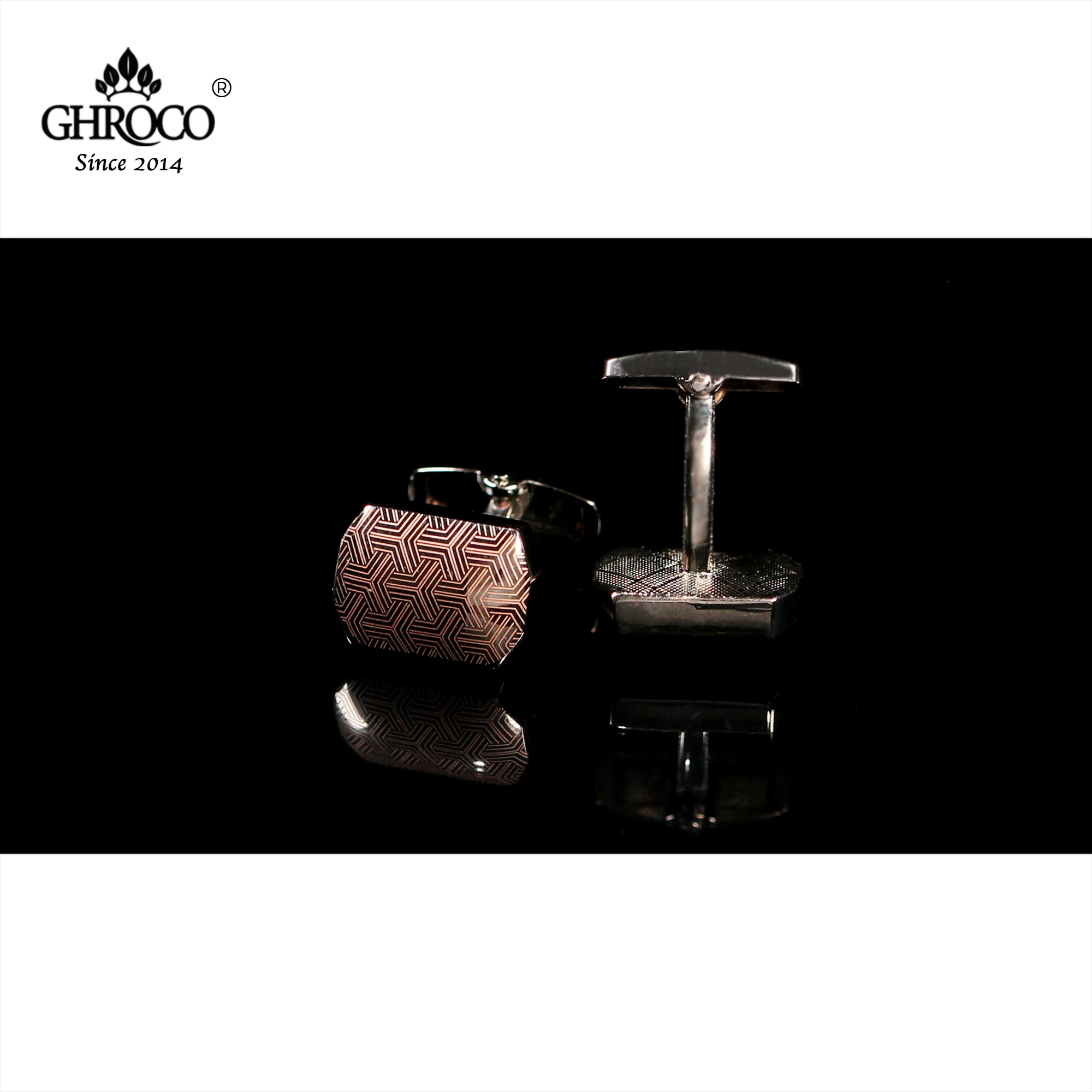 

GHROCO High-Quality Exquisite Surface Laser Printing Zinc Alloy Shirt Cufflinks Fashion Luxury Gift for Business Men and Wedding