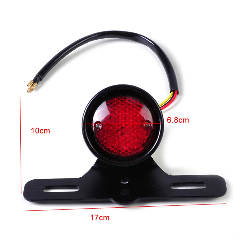 

Hot Sale Motorcycle LED Retro Red Rear Tail Brake Stop Light Lamp W/ License Plate Mount for Harley Honda Suzuki Chopper Bobber