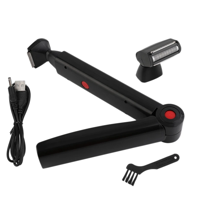 

Long Handle Men Back Hair Shaver USB Rechargeable Big Blade Trimmer 2 In 1 Foldable Back Shaver Men Hair Remover