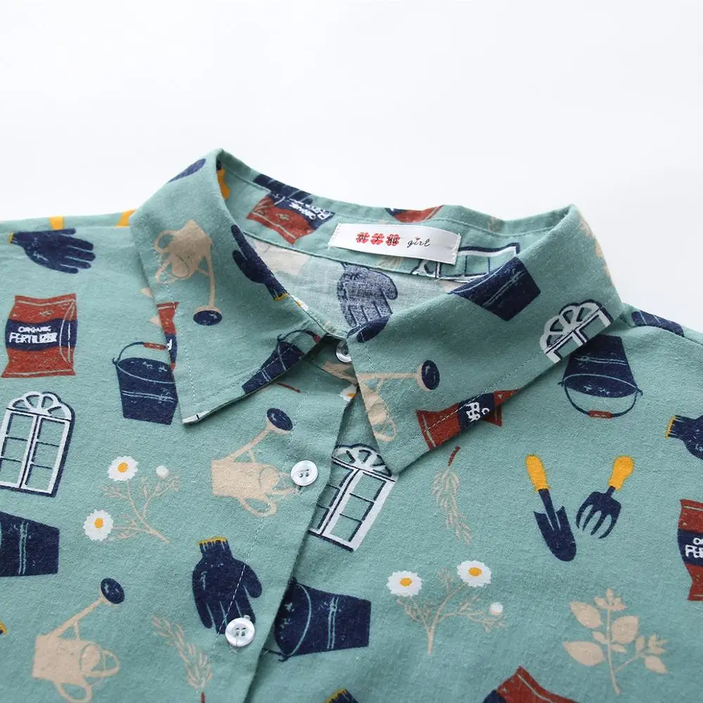 MERRY PRETTY женская летняя блузка с принтом из мультфильма рубашки длинным рукавом и