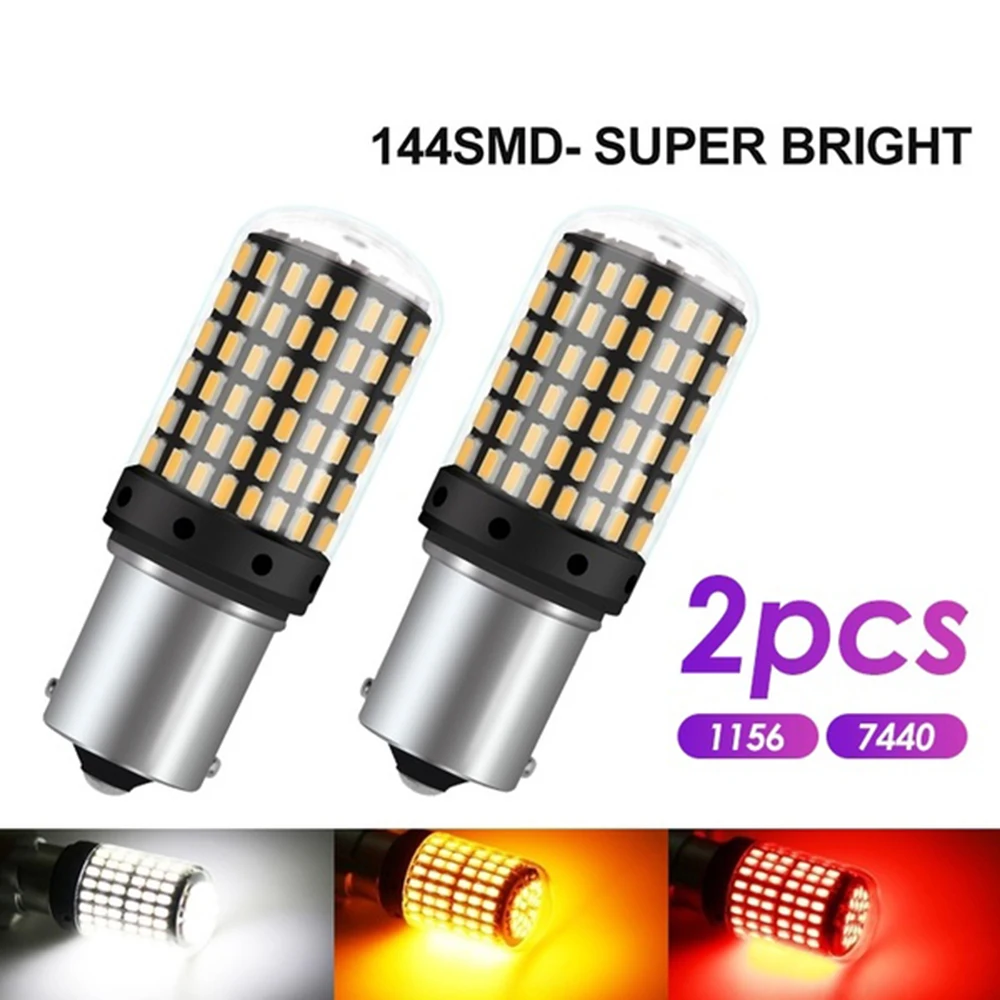 2 шт. T20 7440 W21W светодиодный автомобильный сигнал поворота светильник 3014 144 Smd CanBus