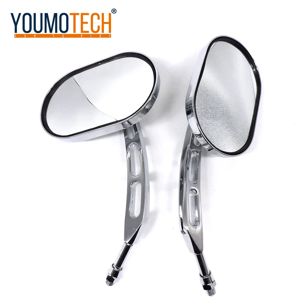Серебристые хромированные боковые зеркала 10 мм для мотоцикла harley yamaha vespa