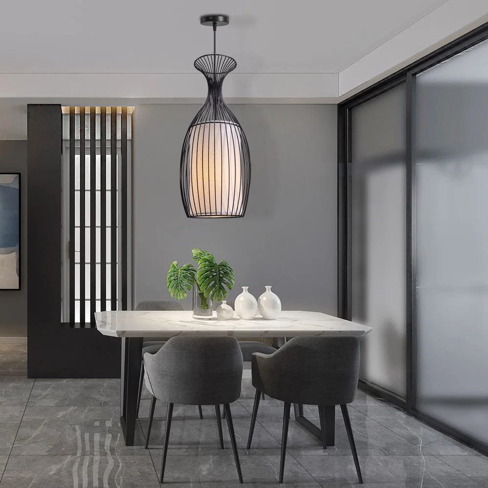 Промышленный Китайский подвесной светильник s кованая железная клетка для птиц