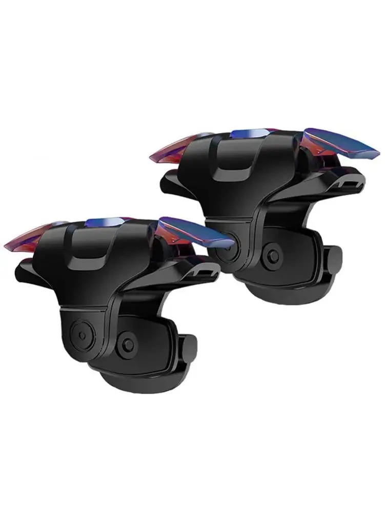 

2PCS Game Controllers Sensitive Durable Mobile Game Console Machine with Colorful Metal Buttons 4 Fingers Operation Gamepad