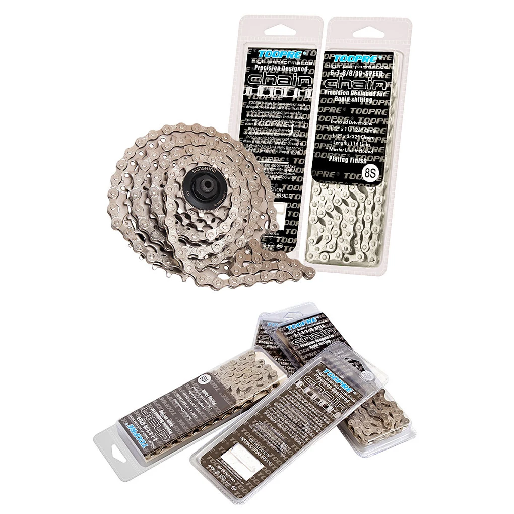 

Ultralight 116 Links Bicycle Chain 6 7 8 9 10 11 12 Speed Carbon Steel Silver Portable Mountain Road Bike MTB Chains Parts