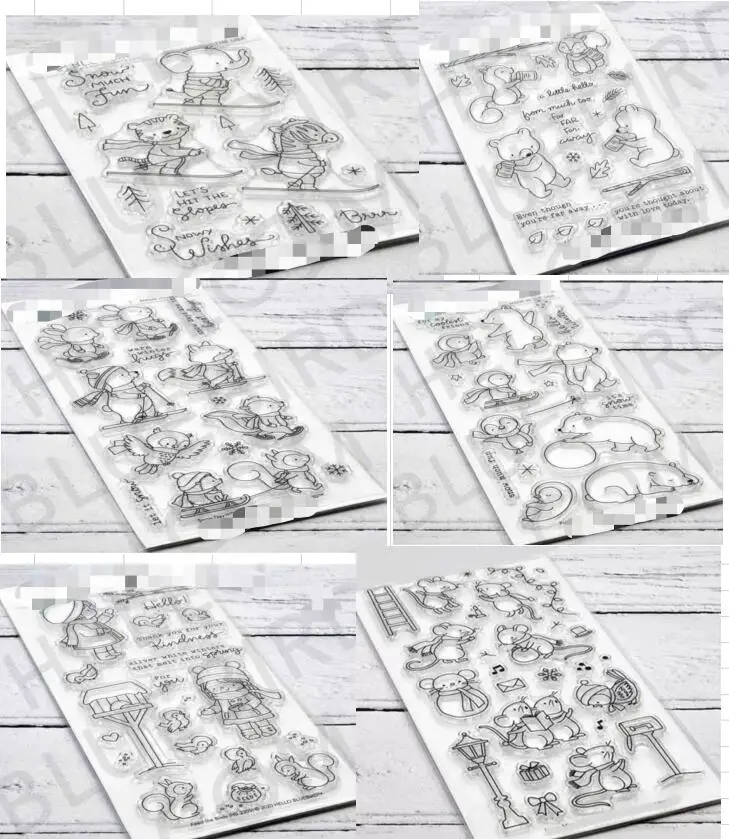 Маленькие животные прозрачный силиконовый штамп/печать для сделай сам