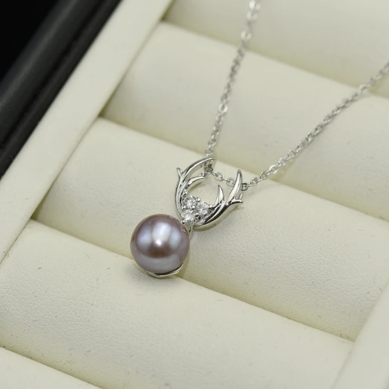 Жемчужное ожерелье SHDIYAYUN New Fine Jewelry из натурального пресноводного жемчуга с серебряным креплением 925 для женщин с подвеской в виде оленя.