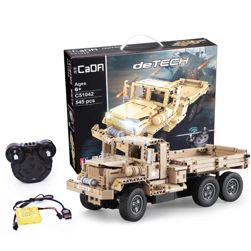 545 шт, 2,4G RC военные строительные блоки для грузовиков, кирпичи, техника, автомобиль для детей, сделай сам, сборка, дистанционное управление, грузовик, игрушка для детей, подарок
