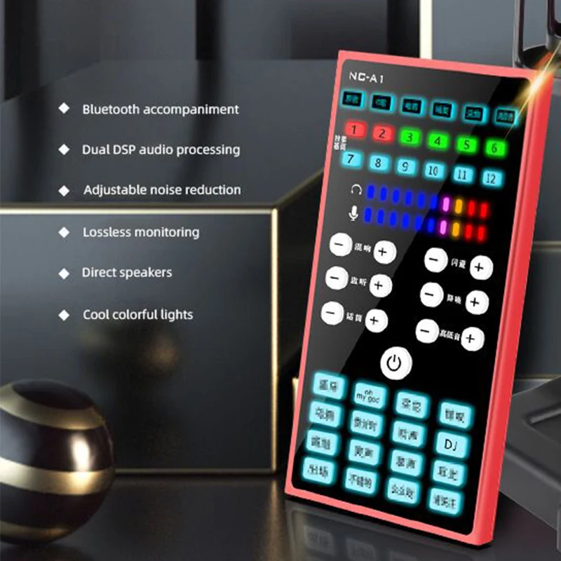 

Mini Mobile Phone Streaming Live Sound Card Audio Interface Professional Computer Microphone Recording Bluetooth Voice Changer