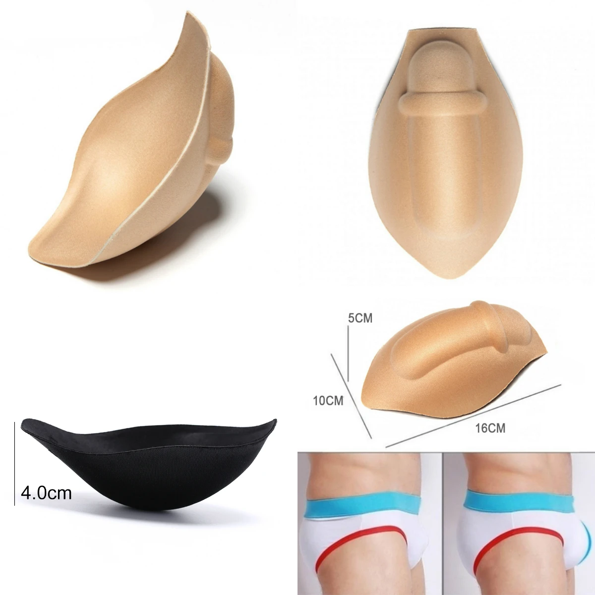 

1Pcs Fashion Men's Underwear Sexy Briefs Shorts Jockstraps Soft Bulge Enhancer Cup Insert For Swimwear Panties Sponge Pouch