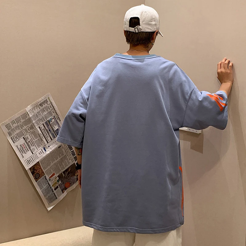 

Tshirt Streetwear Men Loose Clothes Summer T Shirt Men Harajuku Punk Short Sleeves T-shirts Tops Tee Hip Hop Loose Tshirt